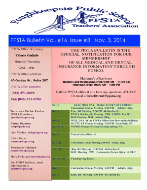 Nov bulletin 2014-1 - Poughkeepsie Public School Teachers - ppsta