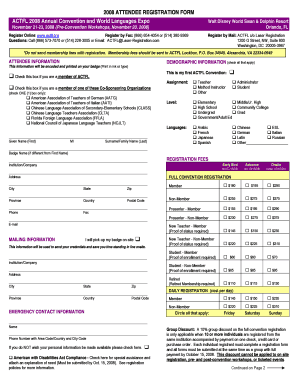 2008 Attendee Registration Form