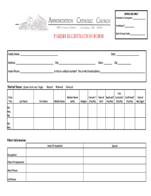 Parish Registration Form