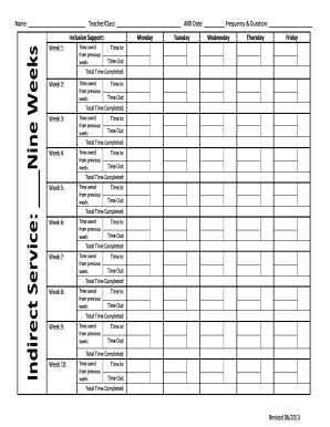 Inclusion Support Time Tracking Form