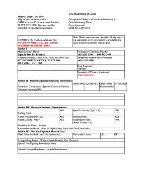 Material Safety Data Sheet