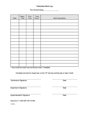 Technician Work Log