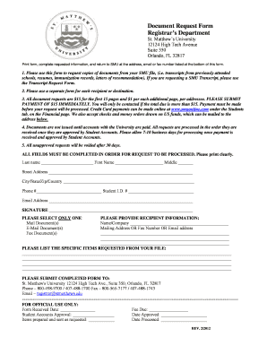 Document Request Form