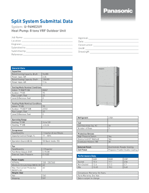 Panasonic VRF System Submittal Data