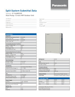 Split System Submittal Data Form