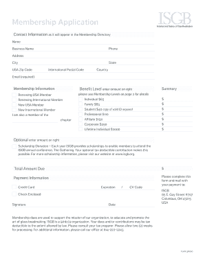 ISGB Membership Application Form