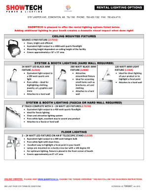 Rental Lighting Order Form