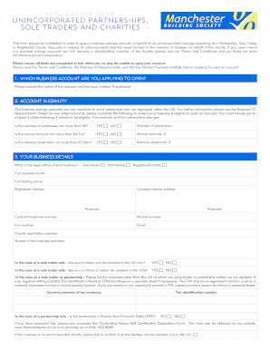 UK Business Savings Account Application Form