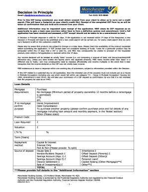 Manchester Building Society Decision in Principle Form
