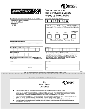 UK Direct Debit Instruction Form