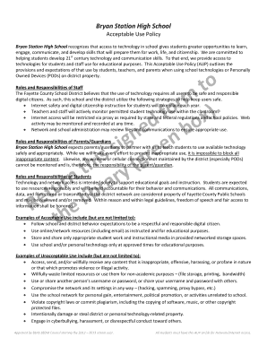 Bryan Station High School Acceptable Use Policy