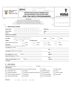South African College Bursary Application Form