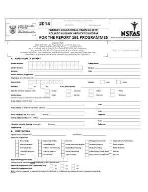 South African College Bursary Application Form