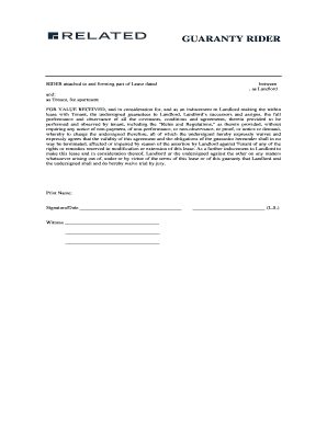 Lease Guaranty Rider