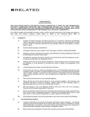 Residential Tenancy House Rules Agreement