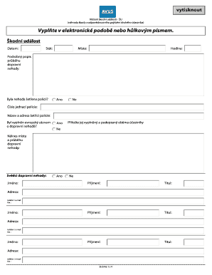 Accident Claim Form - Damage Event Report