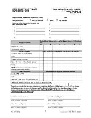Race and Ethnicity Data Reporting Form