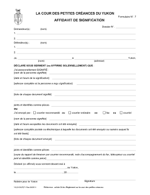 AFFIDAVIT DE SIGNIFICATION