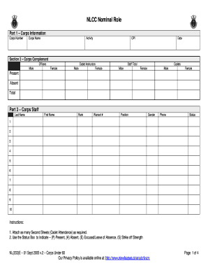 NLCC Nominal Role Form