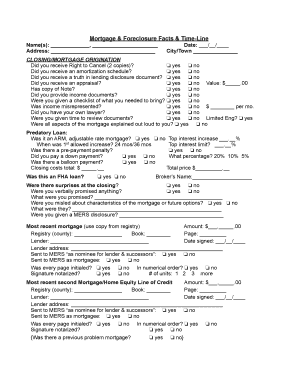 Mortgage Foreclosure Facts and Timeline Form