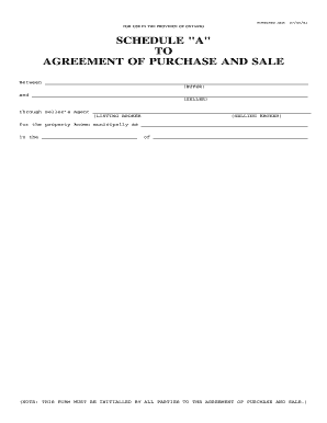 Ontario Agreement of Purchase and Sale