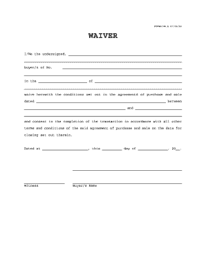 Real Estate Purchase Waiver