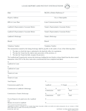 Lease Report and Payout Instructions