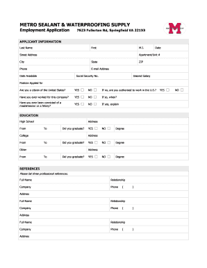 Employment Application Form