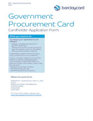 Government Procurement Card Application Form