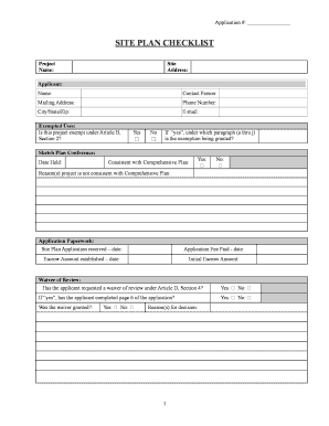 Site Plan Checklist Application