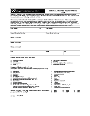 VA Clinical Trainee Registration Form