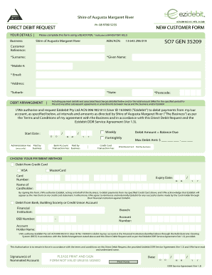 Direct Debit Request Form