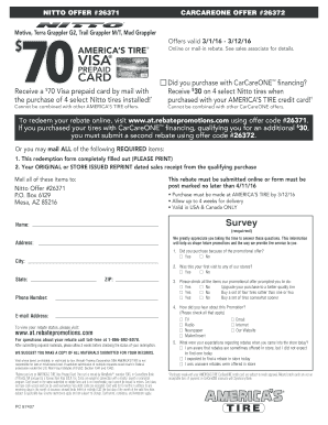 Nitto Tire Rebate Form