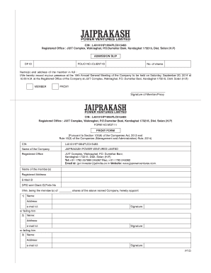 Proxy Form for Annual General Meeting