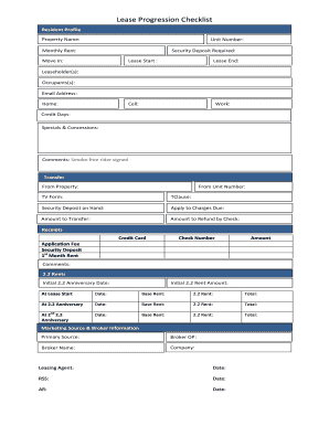 Lease Progression Checklist