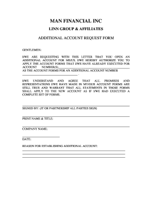 Additional Account Request Form