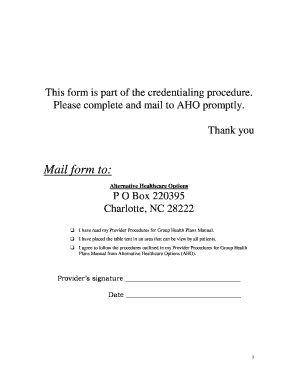 Alternative Healthcare Options Provider Agreement