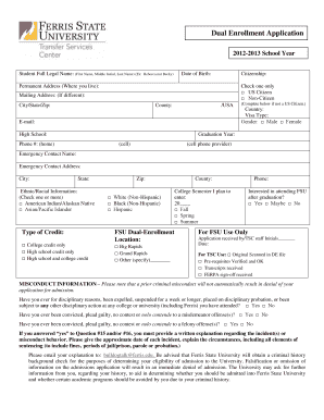 Dual Enrollment Application Form