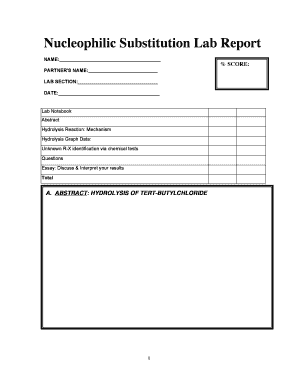 Nucleophilic Substitution Lab Report