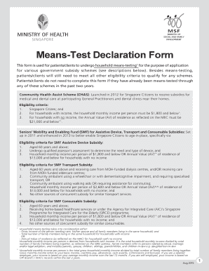 Means-Test Declaration Form