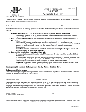No Parental Data Form