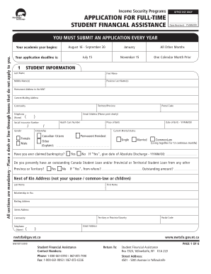 Student Financial Assistance Application