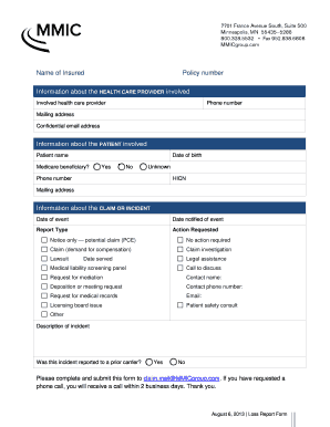 Healthcare Incident Report Form