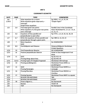 Geometry Notes Coordinate Geometry