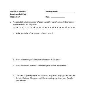 Module 6 Lesson 3 Student Name Creating A Dot Plot