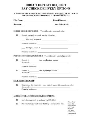 Direct Deposit Request Form
