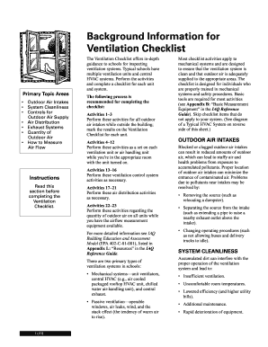 Ventilation Checklist for Schools