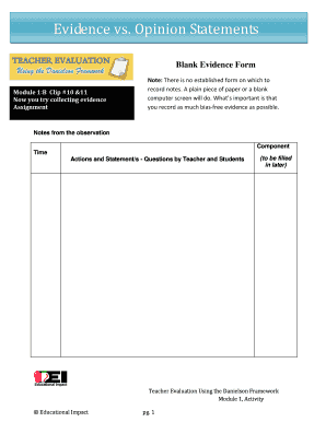 Teacher Evaluation Form
