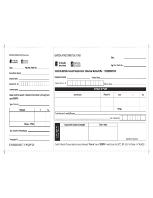 Baroda Pioneer Mutual Fund Cheque Deposit Form