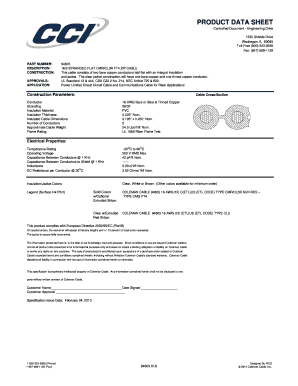 Product Data Sheet for Coleman Cable